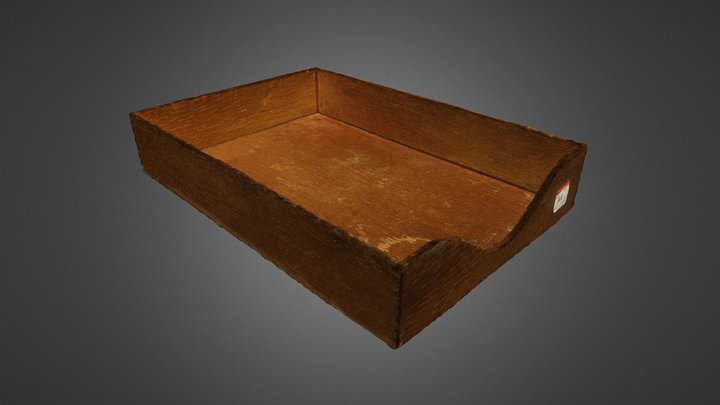 Wooden flat filing tray 3D Model