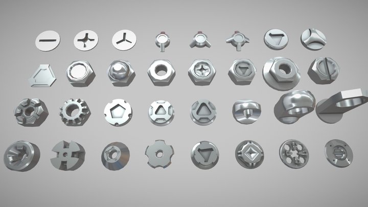 Hard Surface Fasteners ( FREE ) 3D Model