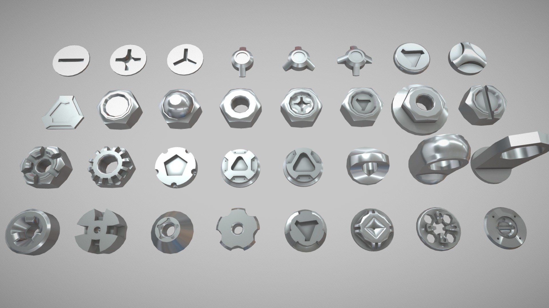 Hard Surface Fasteners ( FREE ) - Download Free 3D model by Sightt ...