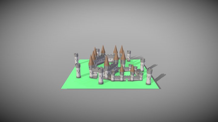 asset low poly castelo 3D Model