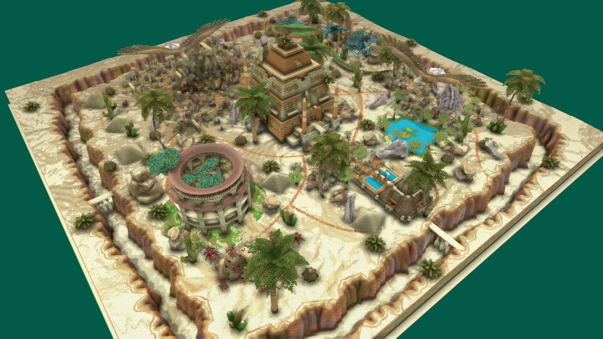 PixelMine | Desert Warzone Factions Map [1.16.5] - 3D model by ...