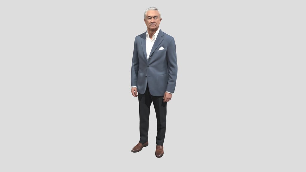 Timeless Gentleman in a Blue Blazer