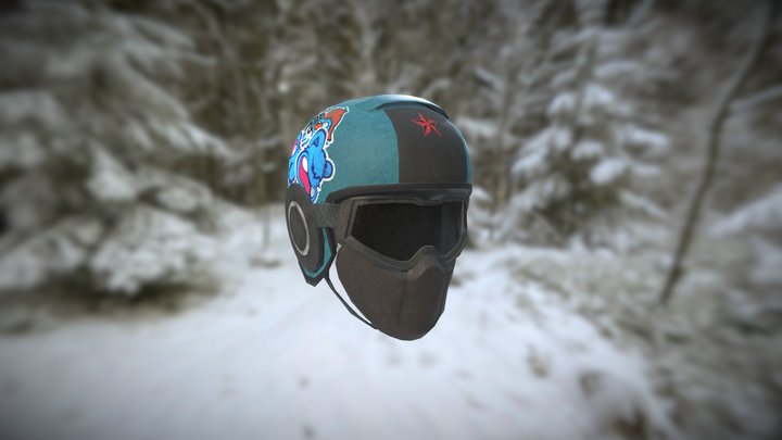 Ski Helmet - PBR 3D Model
