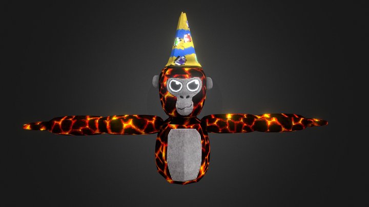 Gorilla Tag Makeship Lava Monke Plushie 3D Model