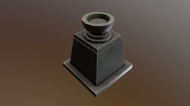 Ancient Stone Altar Pedestal 3D Model