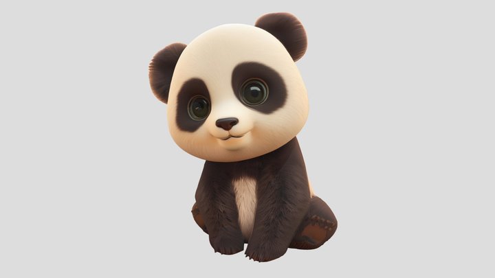 Adorable Baby Panda — 3D Model 3D Model