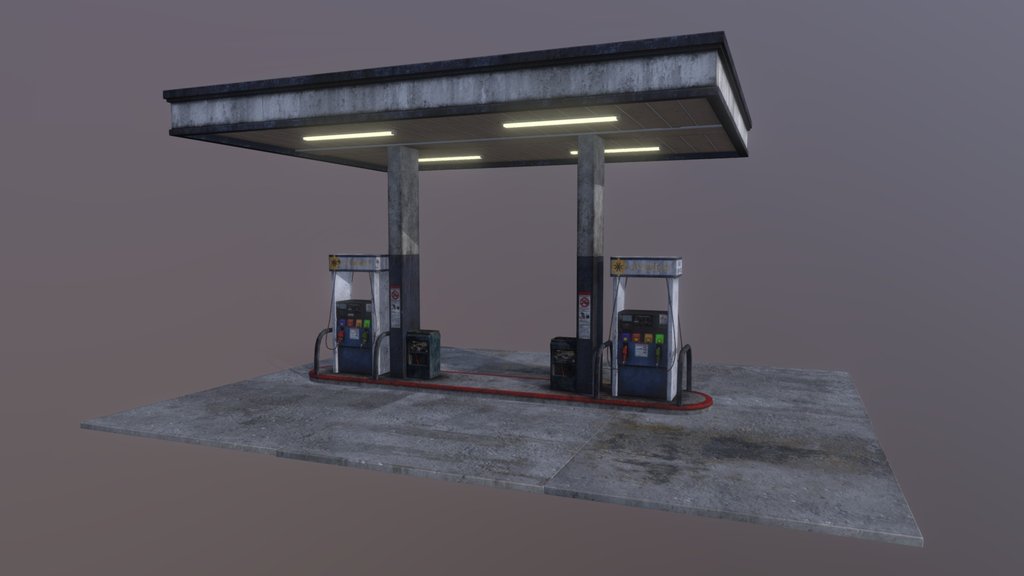 Gas Station A 3d Model Collection By Aisyahxo Sketchfab