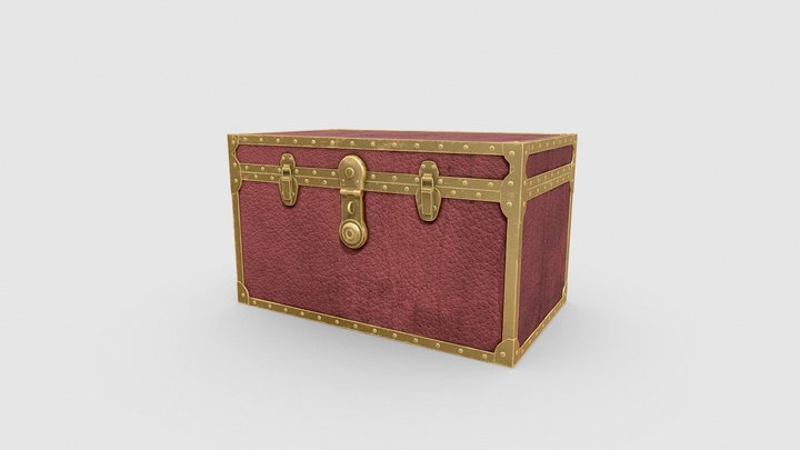 Leather Steamer Trunk 3D Model