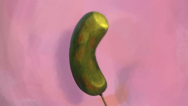 Cucumber on a stick 3D Model