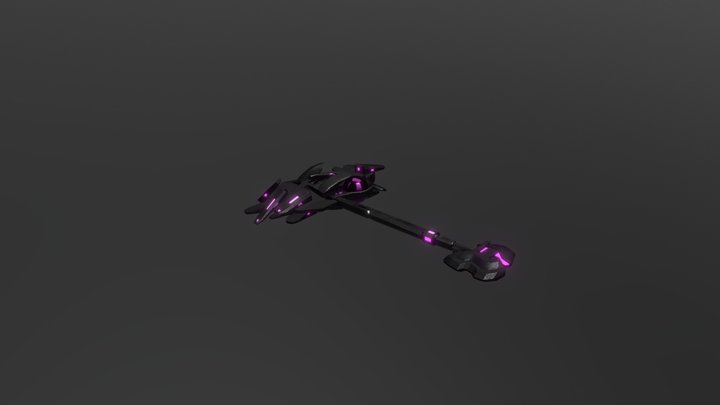 Alien Hammer Concept Purple Glow 3D Model