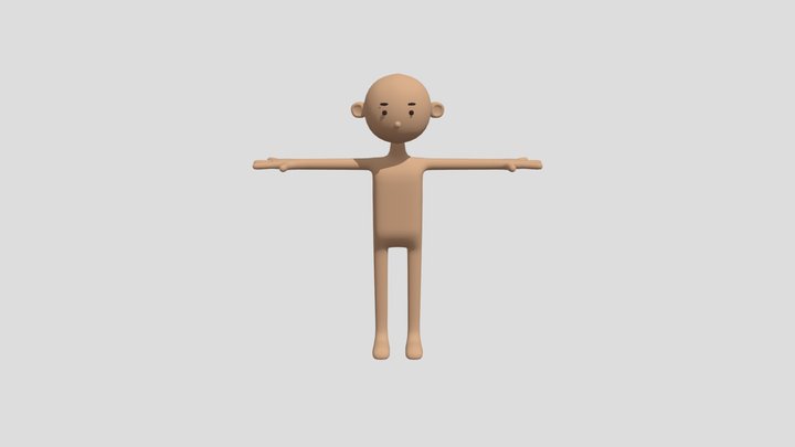 Low Poly Cartoon Character 3D Model