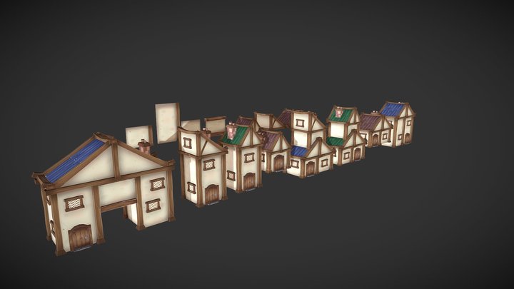 Modular Houses for School Project 3D Model