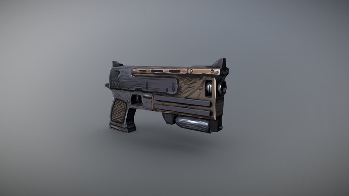10mm Pistol Low Poly 3D Model