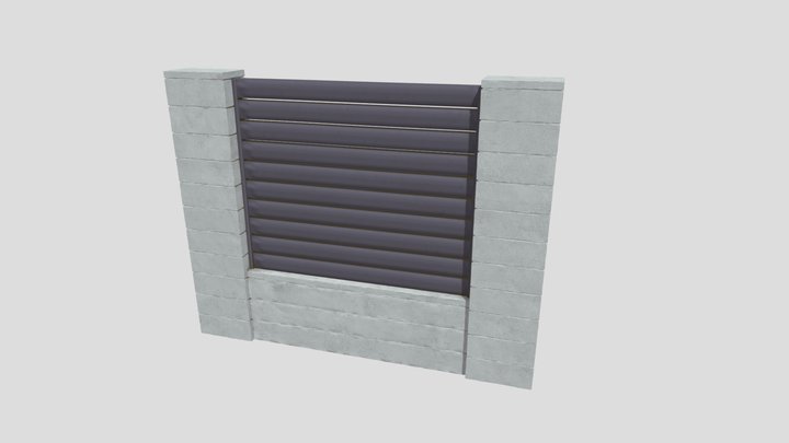 Fence, concrete and modular 3D Model