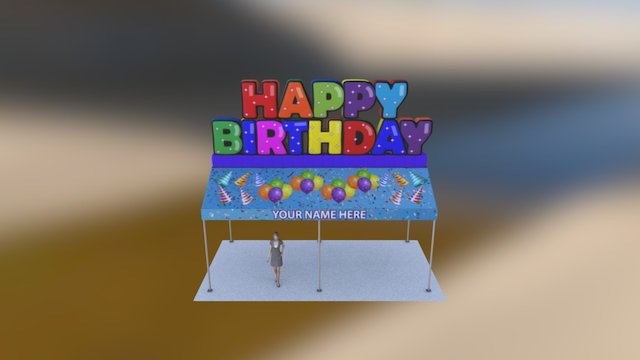 HAPPY BIRTHDAY R1 Tentflatable 10x20 3D Model