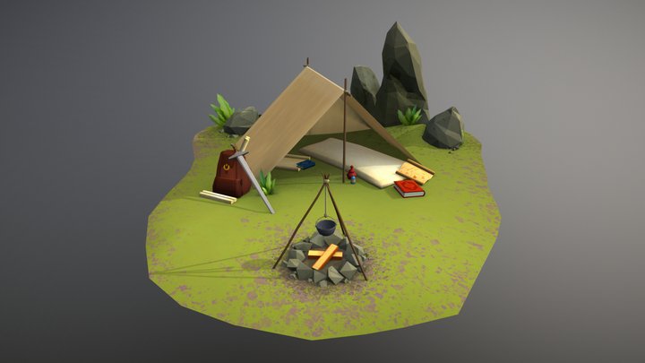 Fantasy Campsite Texture 3D Model