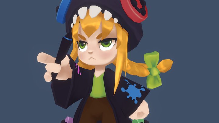 Gamer Artist Girl 3D Model