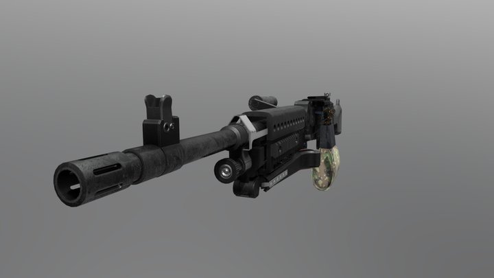 M240 - 50 rounds 3D Model