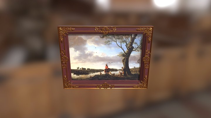Baroque Style Oil Painting Frame by JamesVTong 3D Model