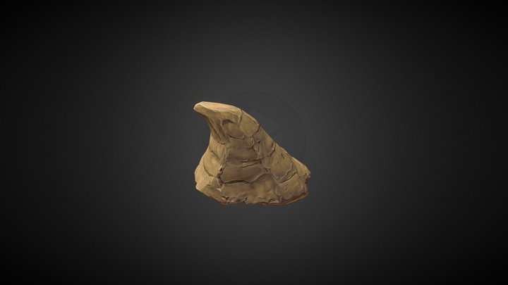 Low Poly Styled Rock 3D Model