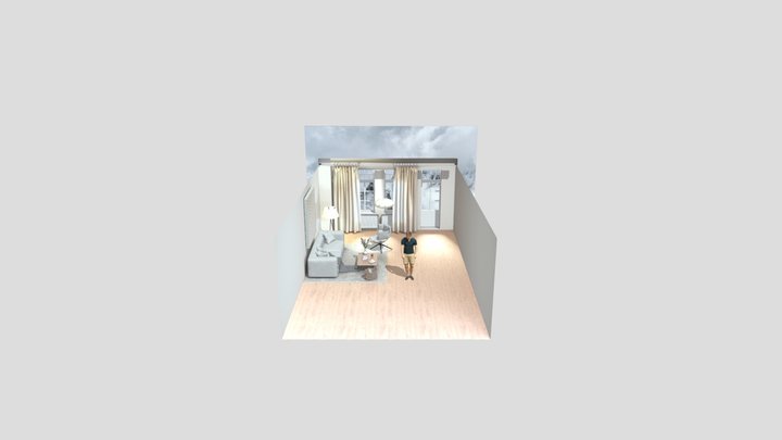 A dancing man in a cozy living room [Derivative] 3D Model