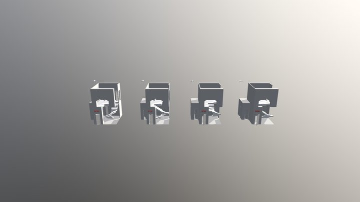 4 варианта лестниц 3D Model