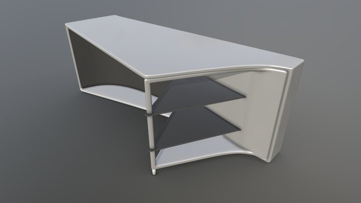 Futuristic Office Desk Concept 3D Model