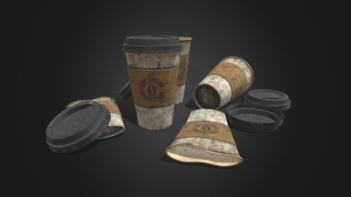 Paper Coffe Cup Low Poly 3D Model 3D Model