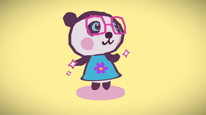 Maya, the shy Panda ♥ 3D Model