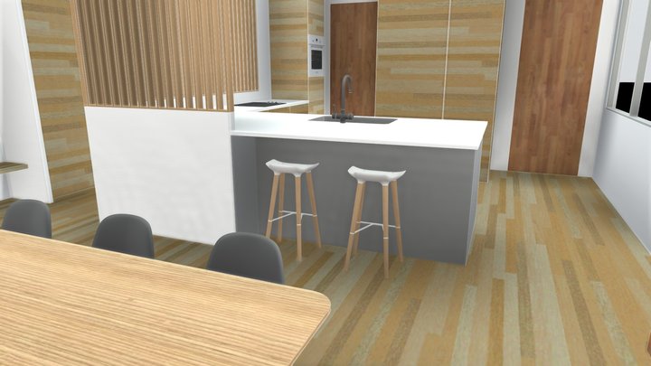 Rue Saint Sabin 10 - clean kitchen with sink 3D Model