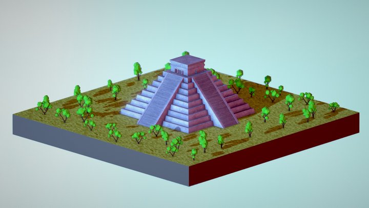 Low Poly-Chichén Itzá 3D Model
