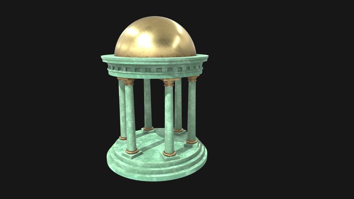 Ancient jade gazebo 3D Model