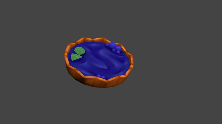 Blueberry Tart 3D Model