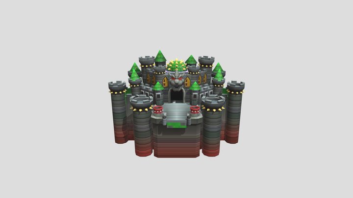 3DS - NSMB2 - Bowsers Castle 3D Model