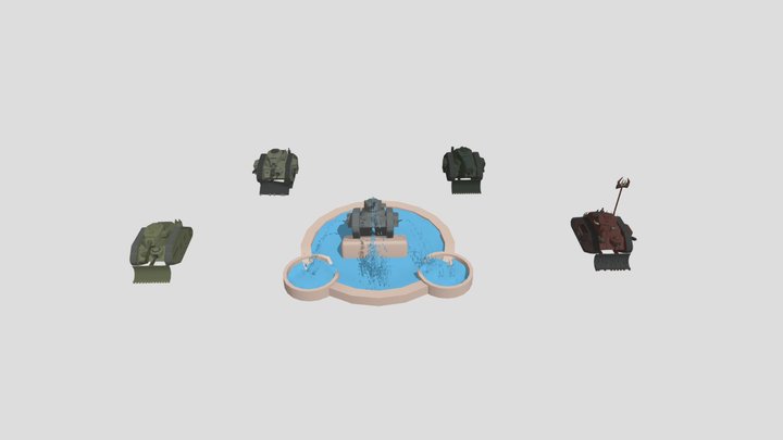 5 versions of one object 3D Model