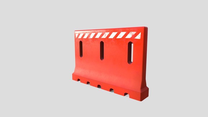Plastic barrier type #1 high-poly 3D Model