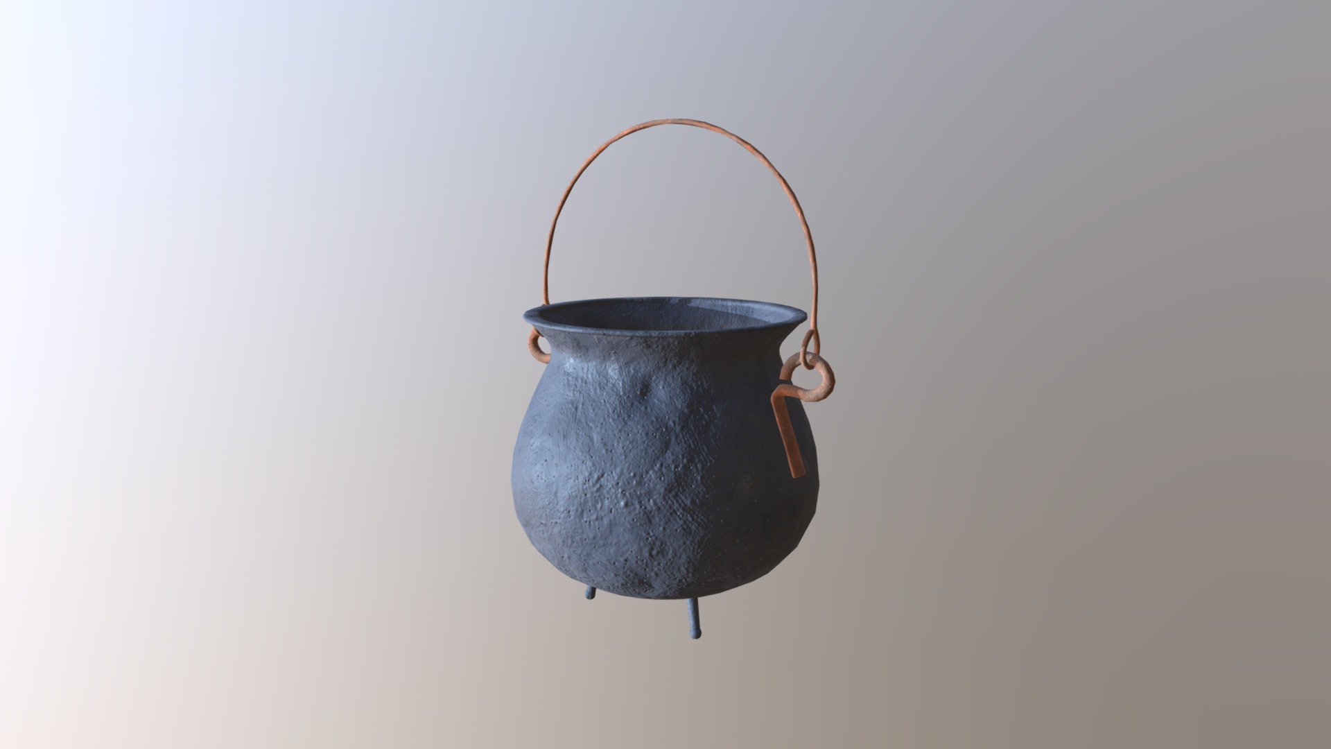 3D model Cooking Pot - This is a 3D model of the Cooking Pot. The 3D model is about a blue teapot with a handle.