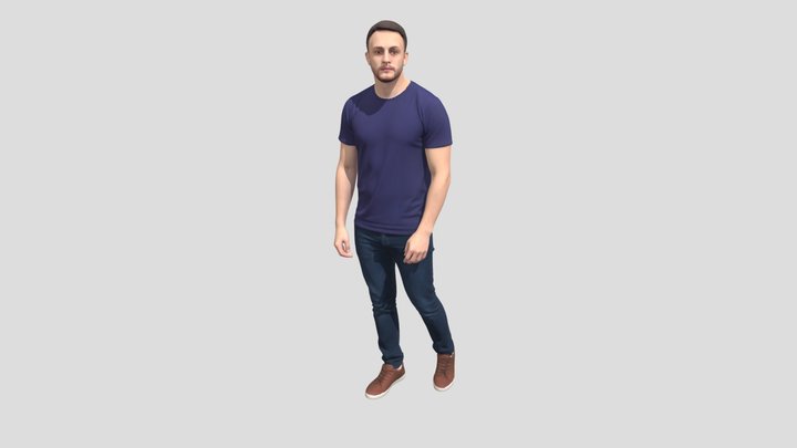 Casual Navy T-shirt And Jeans – Kostenloses 3D-Modell STL