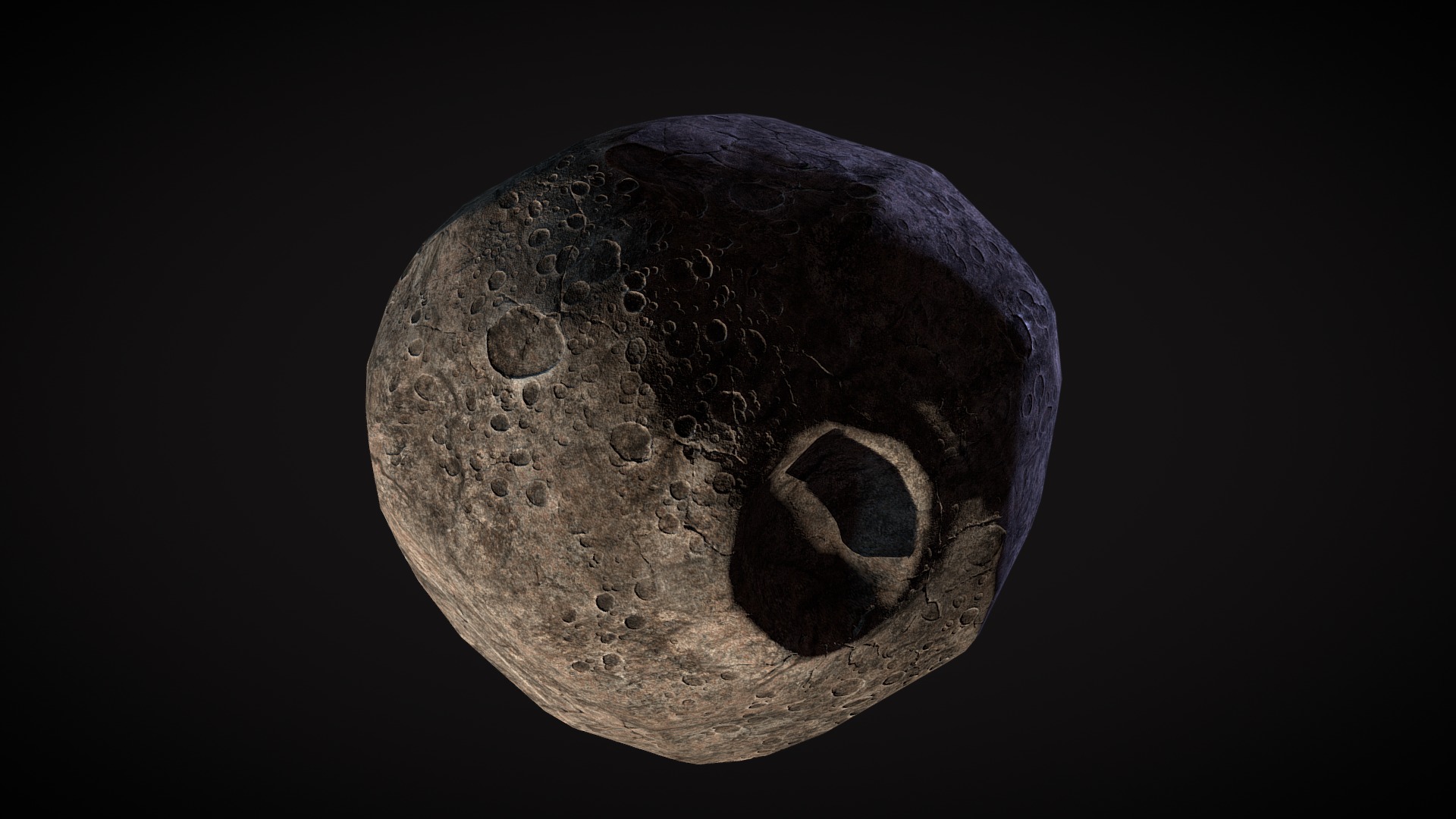 3D model Asteroid - This is a 3D model of the Asteroid. The 3D model is about a stone with a hole in it.