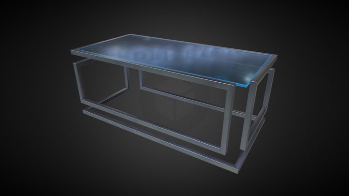 Infinity Table Made of Metal and Glass 3D Model