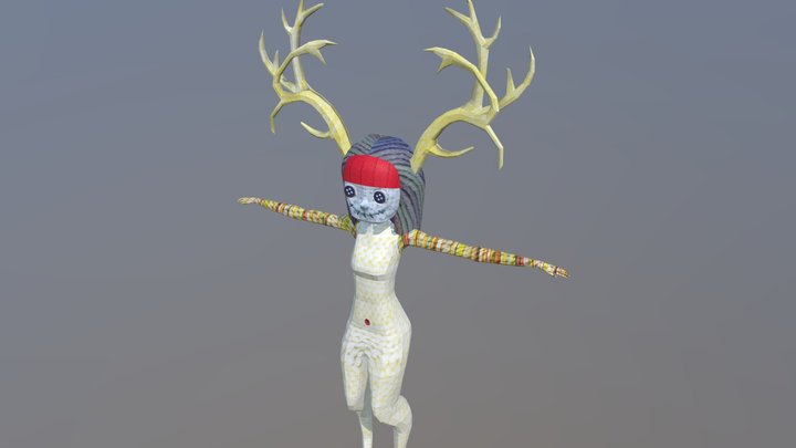 SOCK PUPPET DEER GIRL 3D Model