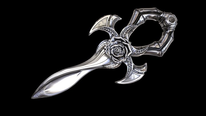 The Sahjaza Black Rose Ankh 3D Model