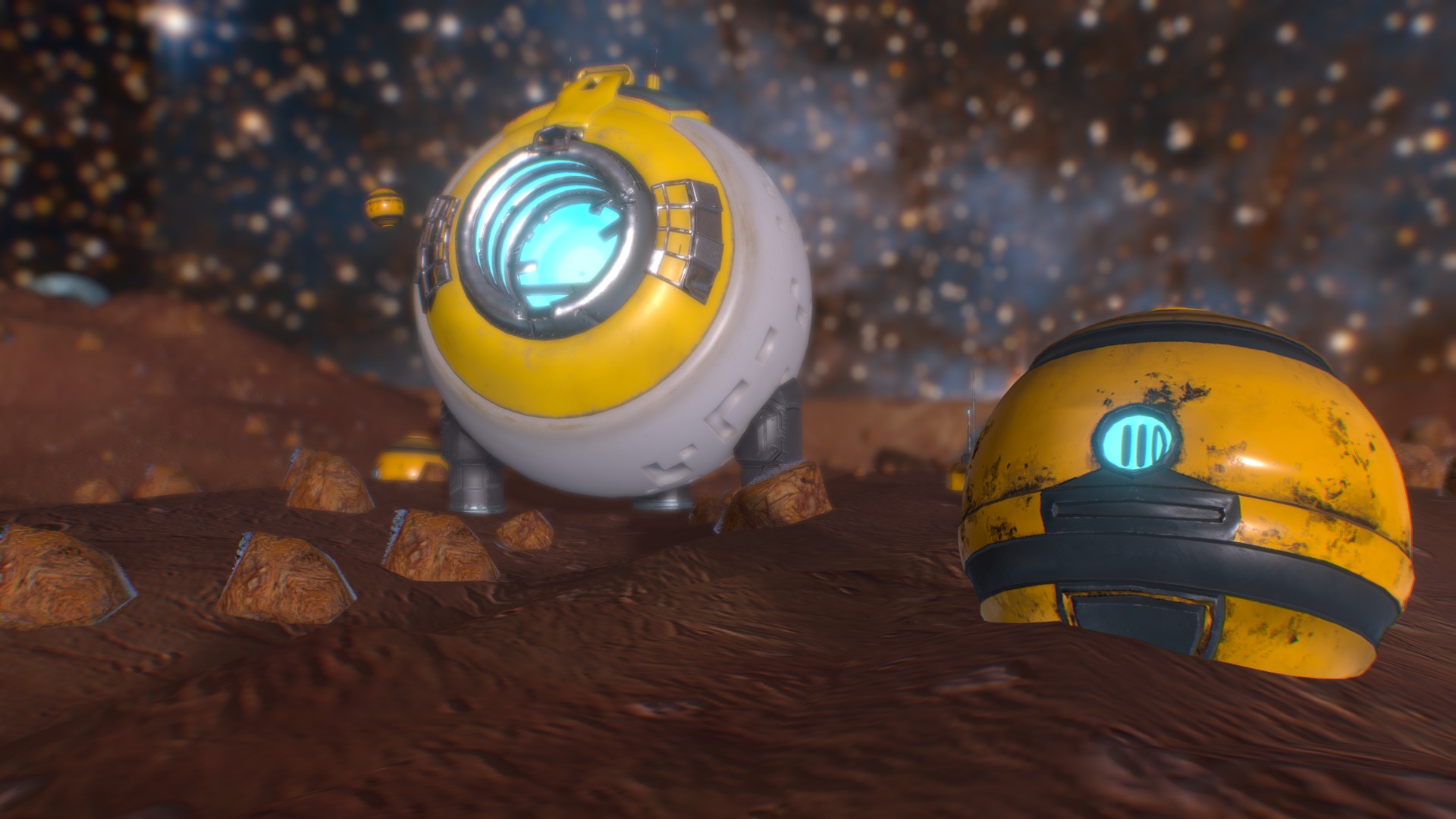 3D model Planet-QX454FG534 - This is a 3D model of the Planet-QX454FG534. The 3D model is about a yellow and black robot.