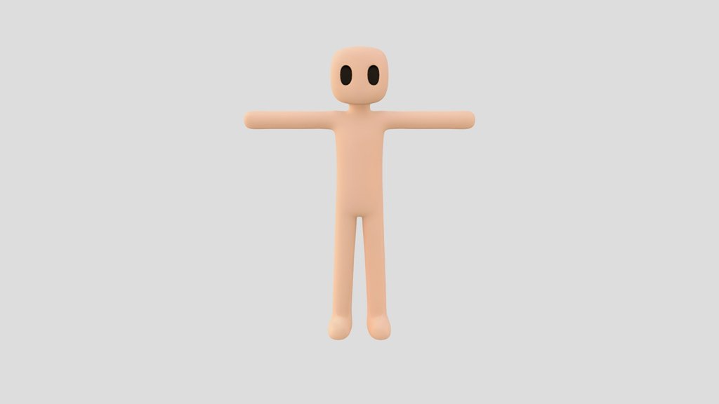 Minimal stylized humanoid mannequin in T-pose