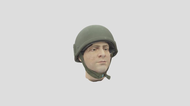 Army helmet and head JPEG 3D Model