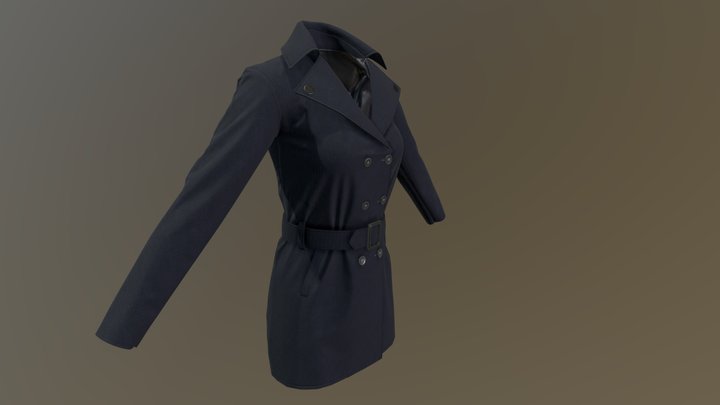 Female Overcoat 3D Model