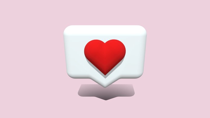 Emoji heart message 3D Model
