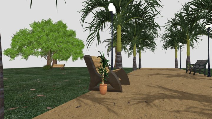 Small Park Environment 3D Model