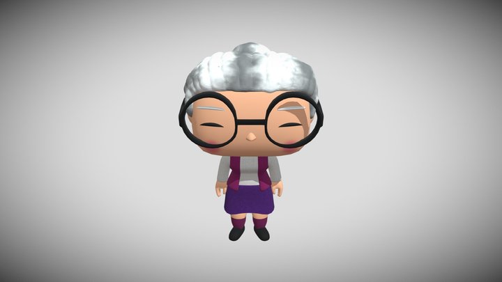 Old Lady Funkopop 3D Model