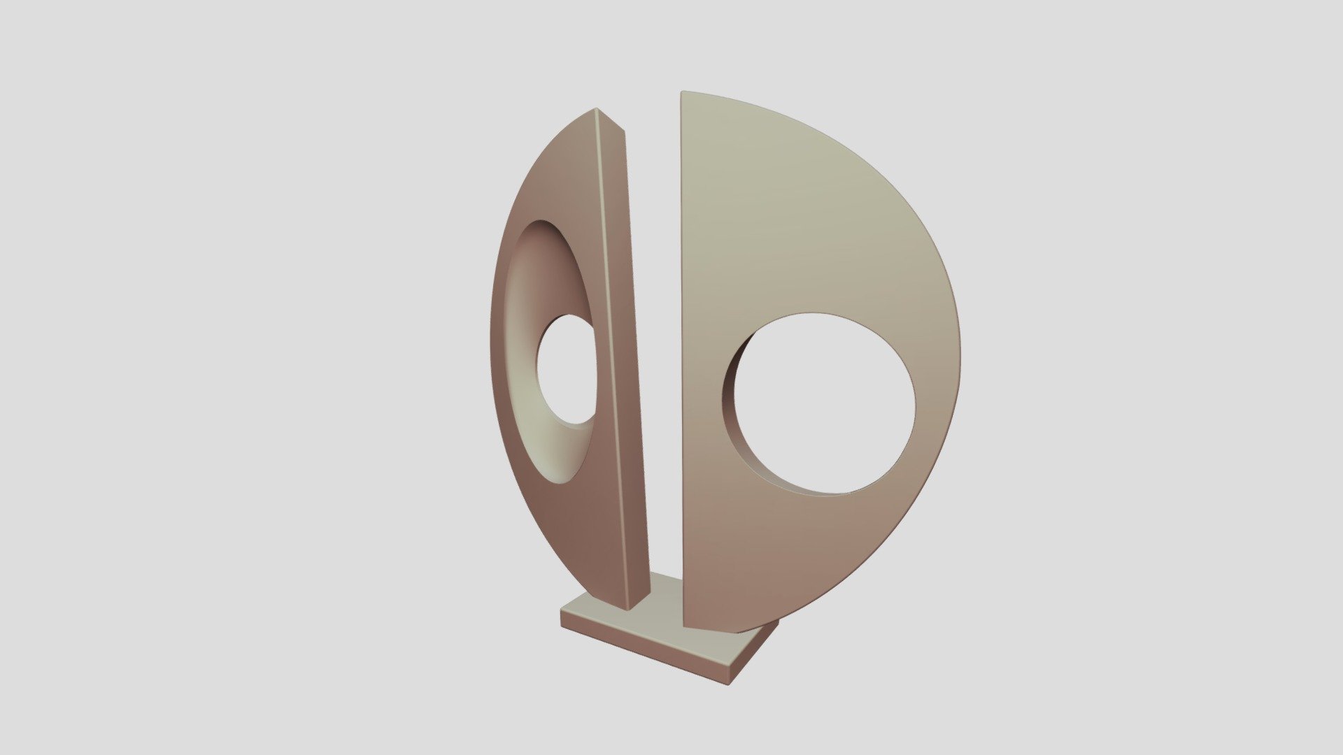 Two Forms museum sculpture (Divided Circle)